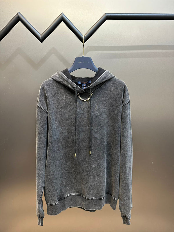 Chain washed distressed sweatshirt