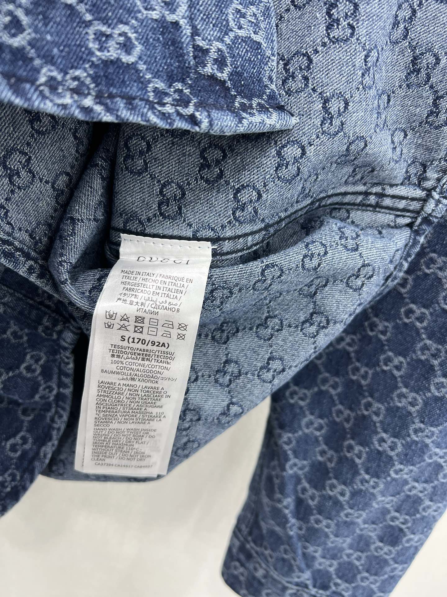 Allover printed jacquard denim shirt jacket