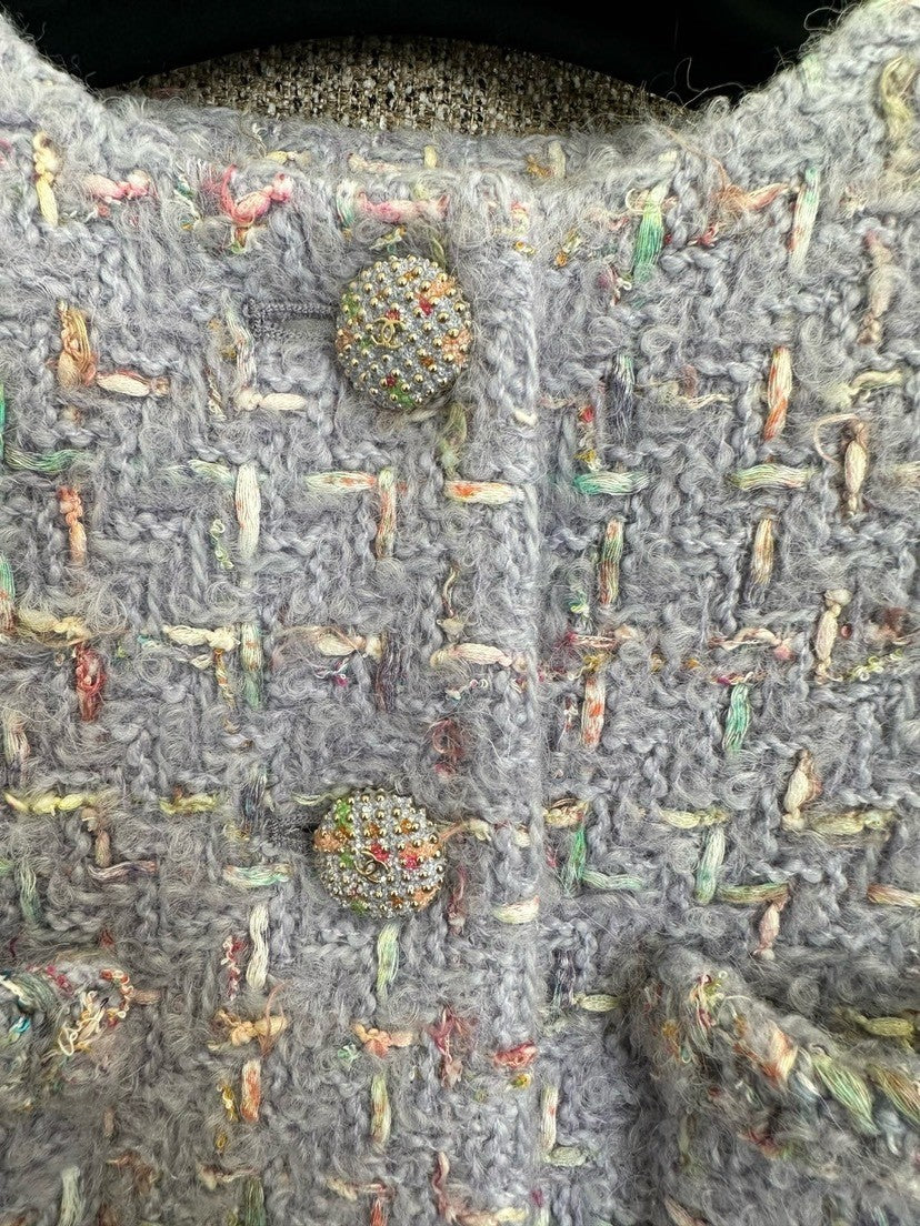 Light luxury lady temperament Chanel style tweed jacket