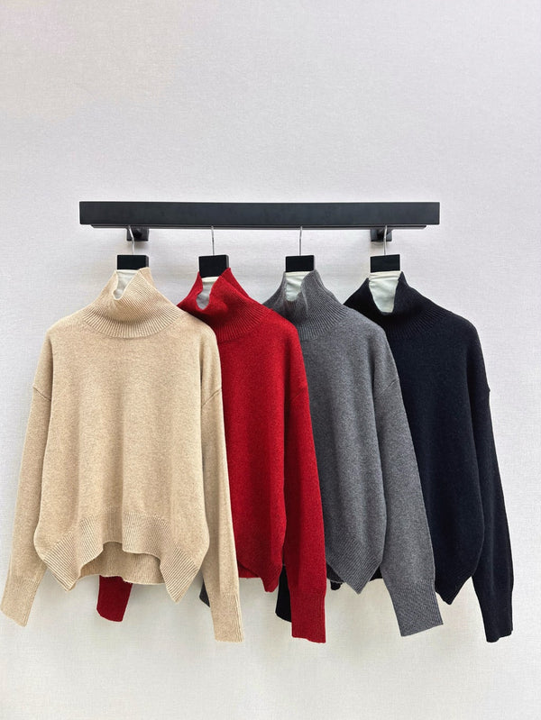 25Ss Latest High Collar Lazy Sweater