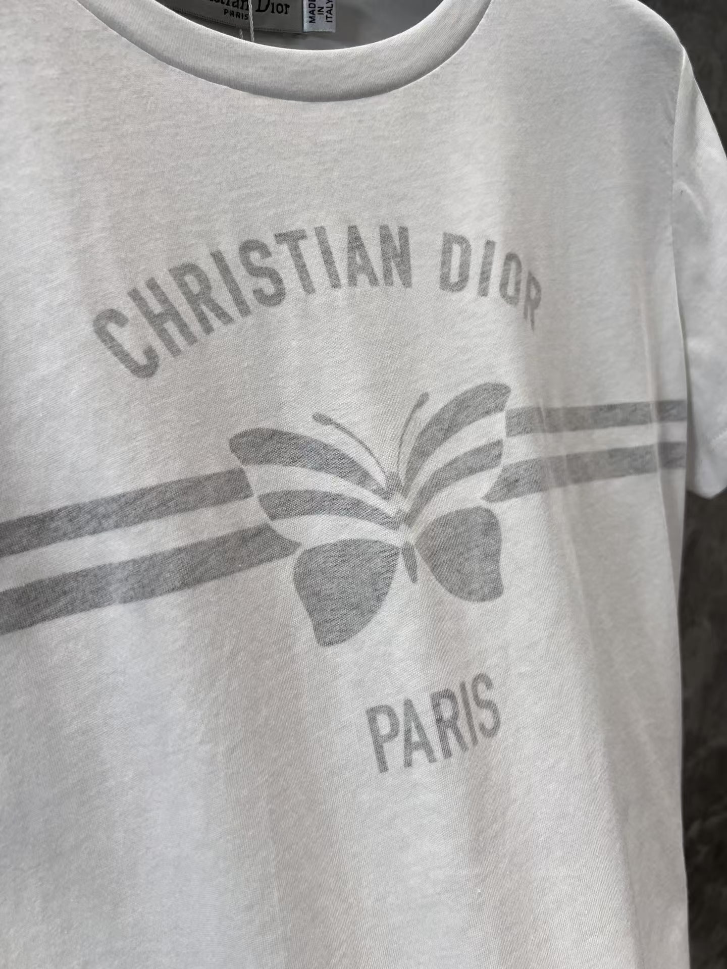 Reverse butterfly lettering print T-shirt