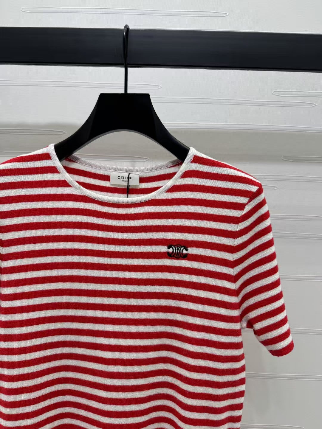 striped knitted short sleeves