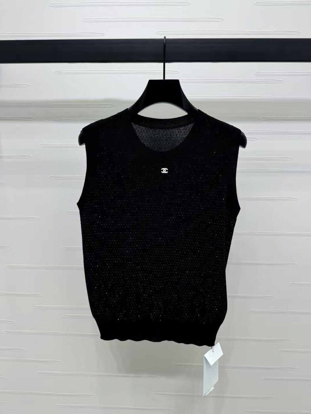 Heavy industry hot rhinestone knitted vest