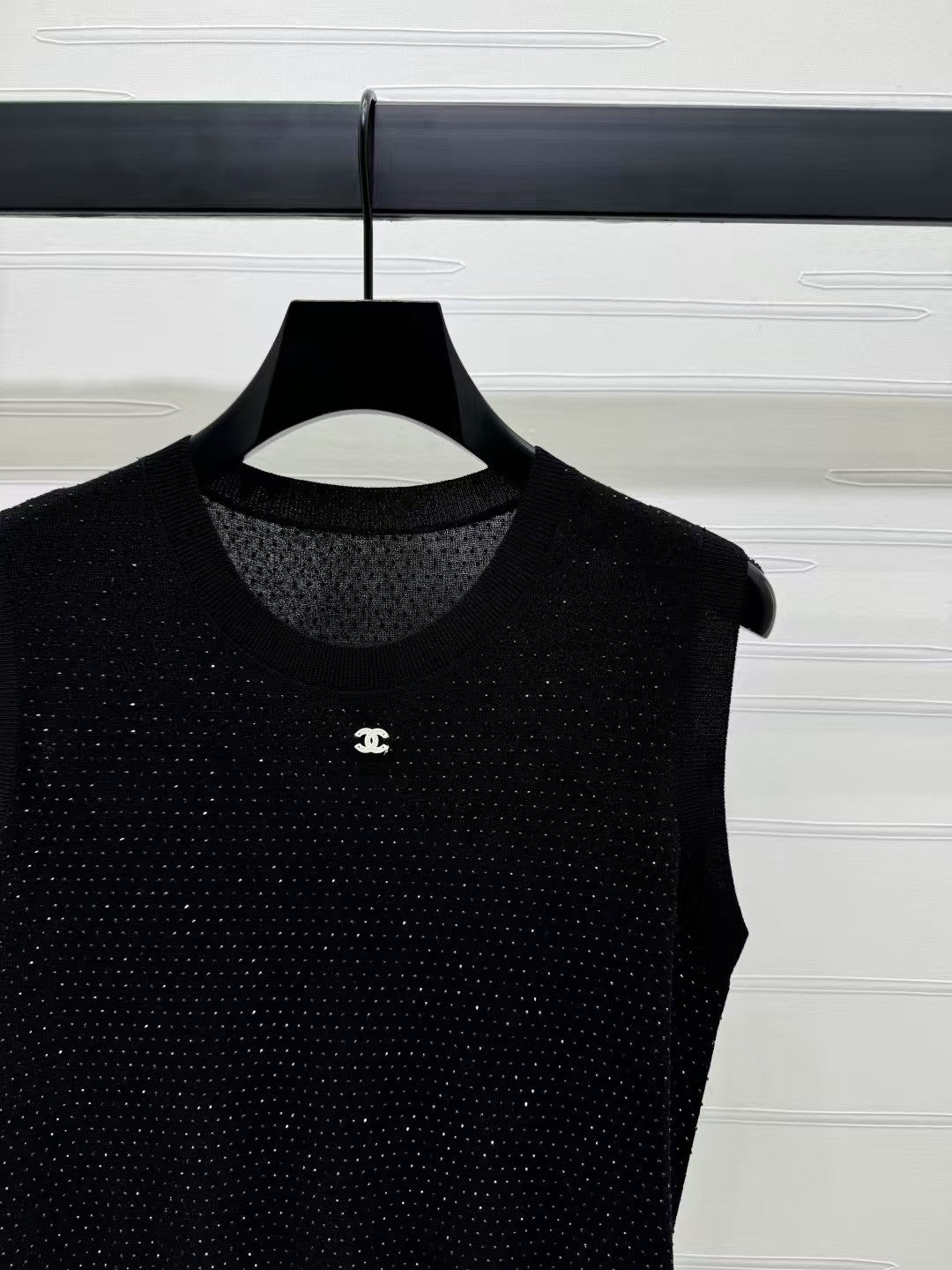 Heavy industry hot rhinestone knitted vest