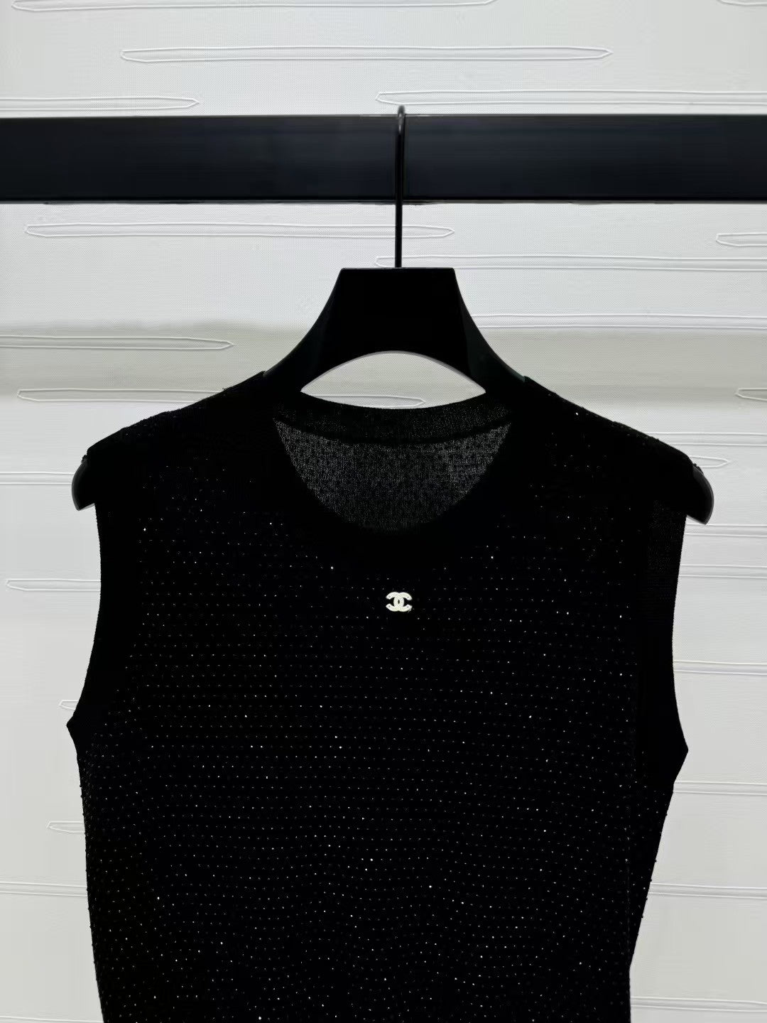 Heavy industry hot rhinestone knitted vest
