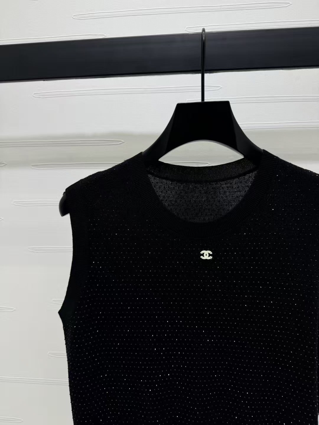 Heavy industry hot rhinestone knitted vest