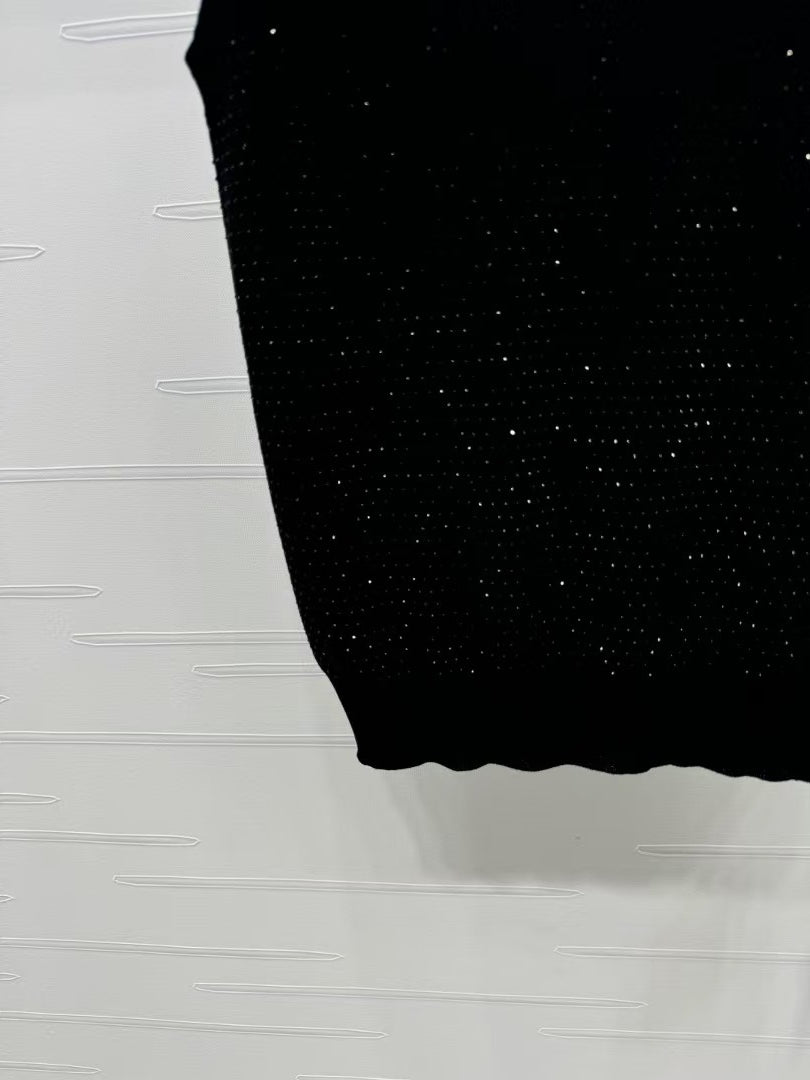 Heavy industry hot rhinestone knitted vest