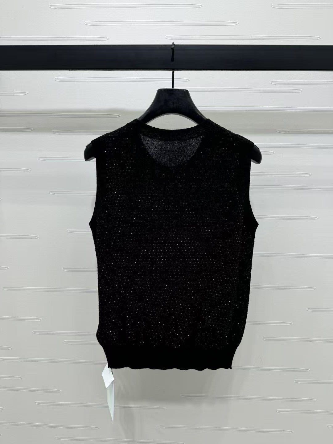 Heavy industry hot rhinestone knitted vest