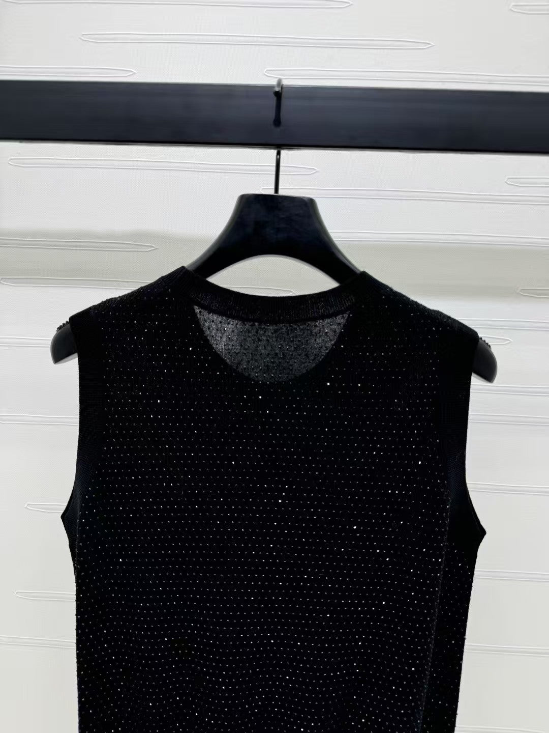 Heavy industry hot rhinestone knitted vest