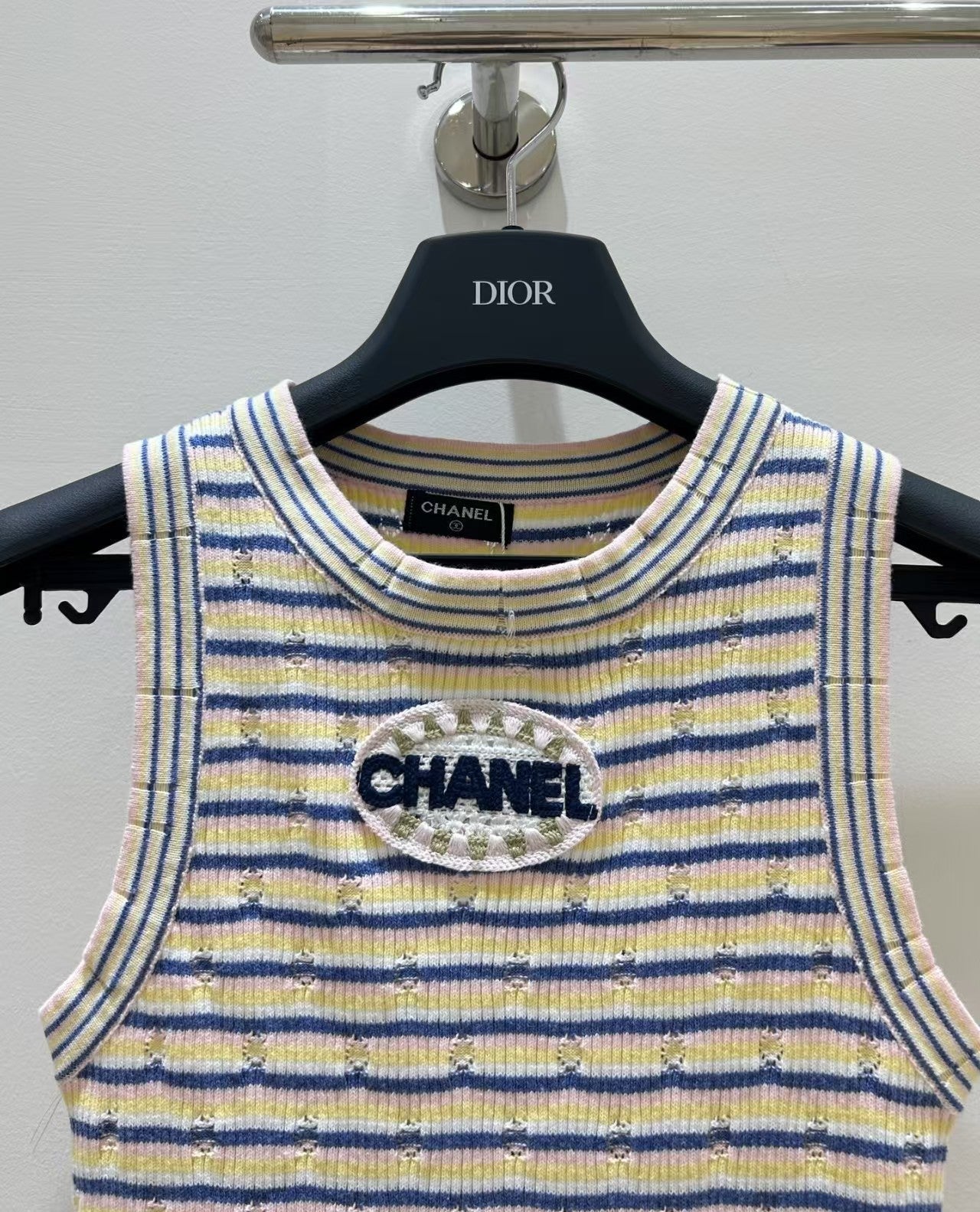 striped sleeveless vest