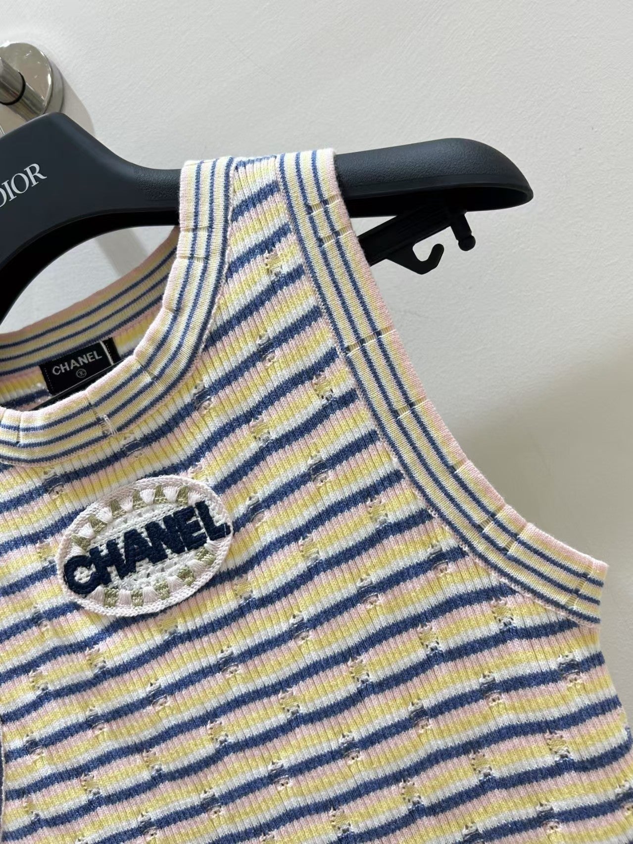 striped sleeveless vest