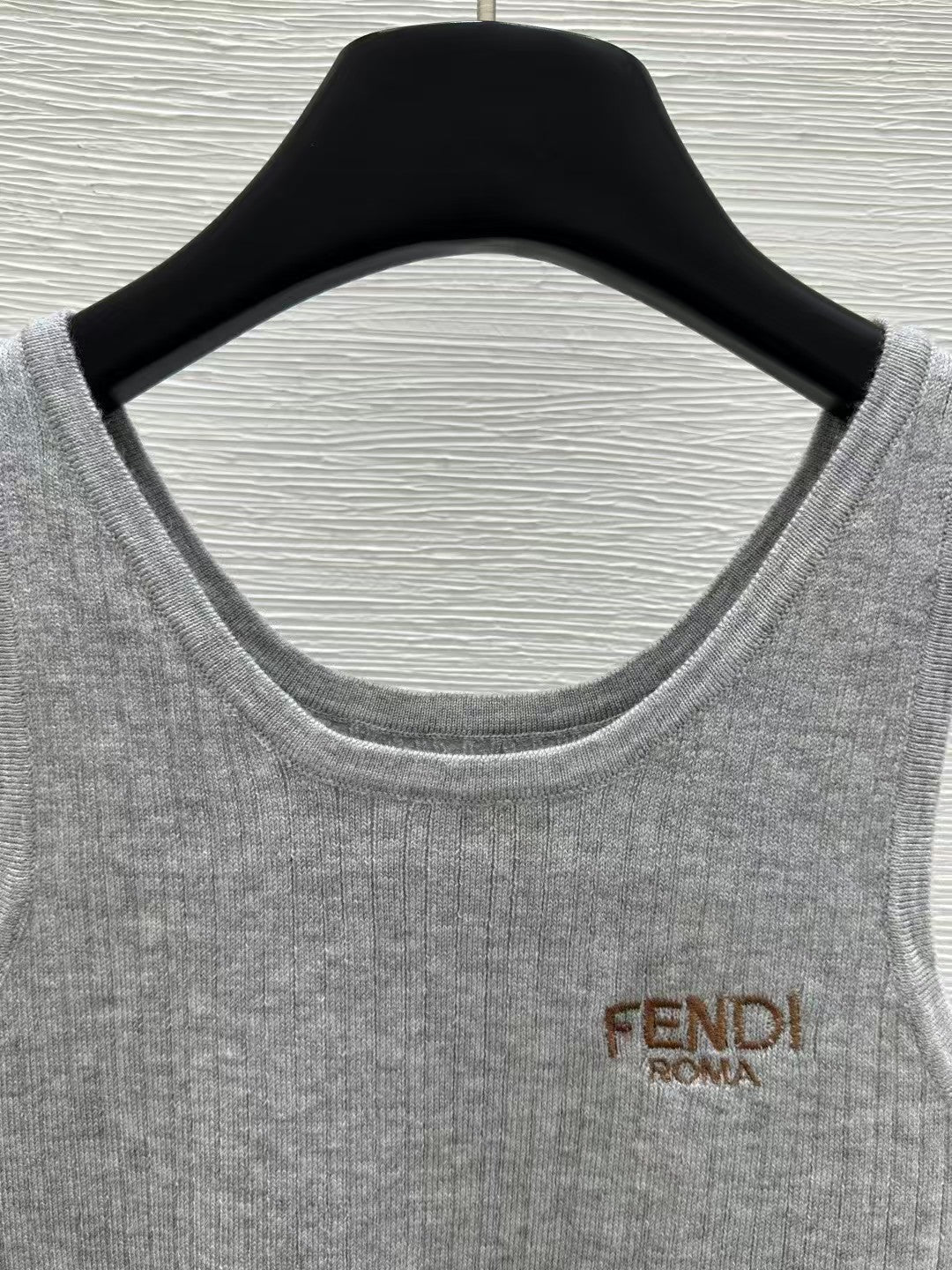 embroidered logo knitted vest