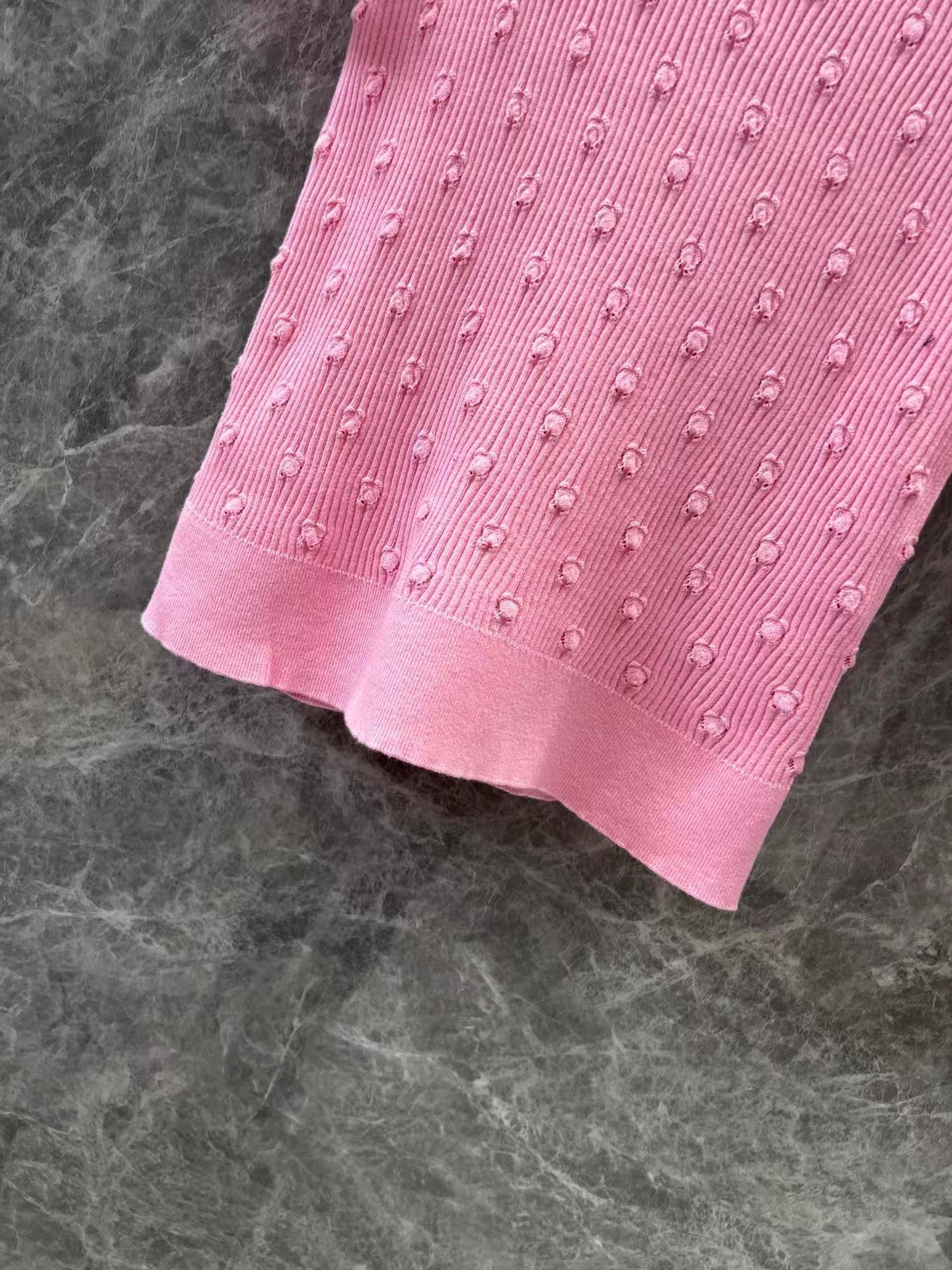 3D Polka Dot Crochet Knitted Short Sleeves