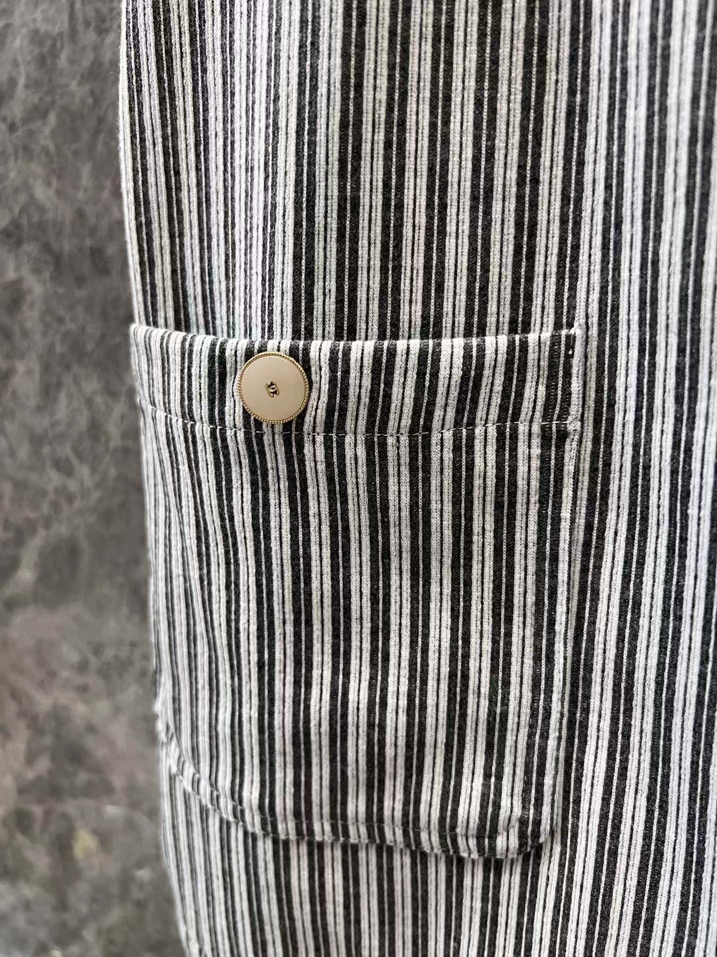 Metallic micro logo striped suspender skirt