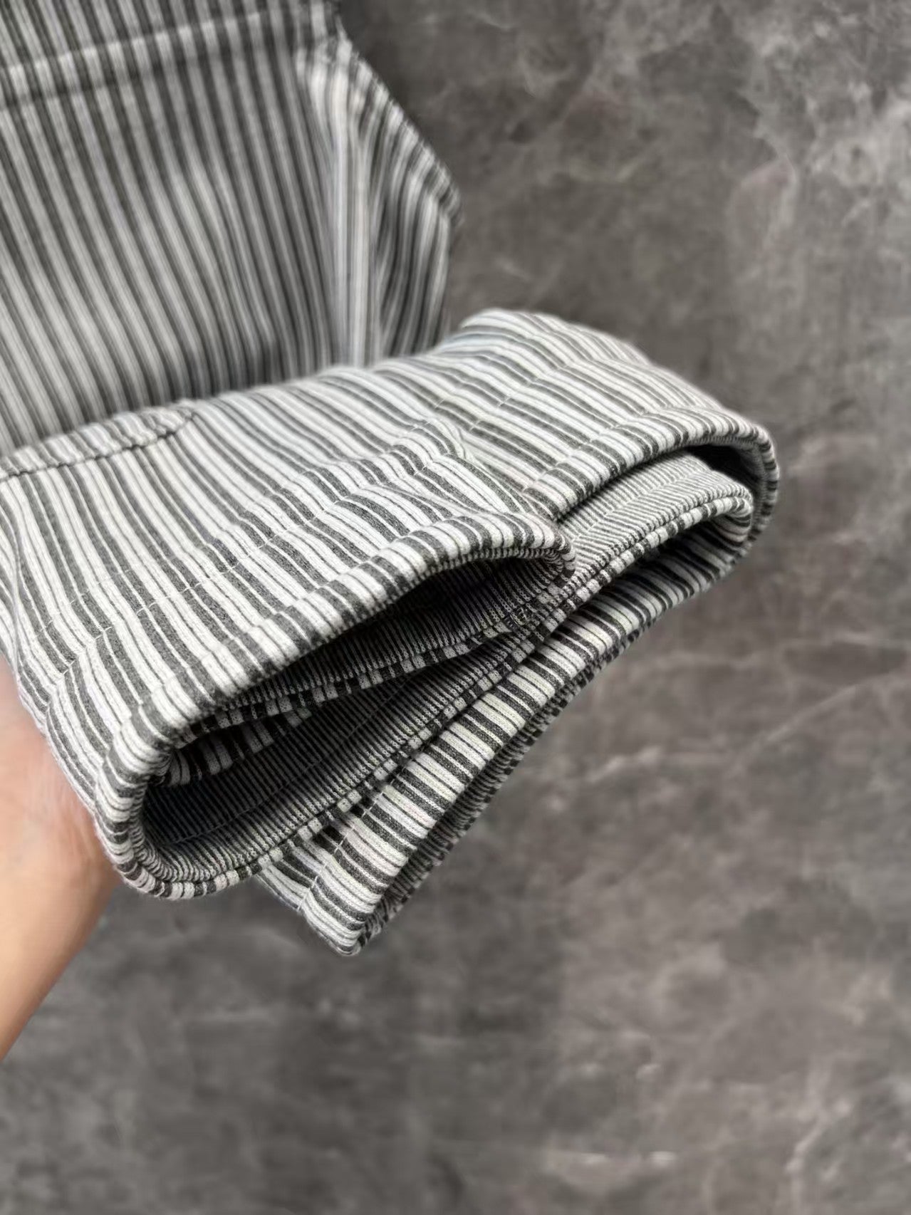 Metallic micro logo striped suspender skirt