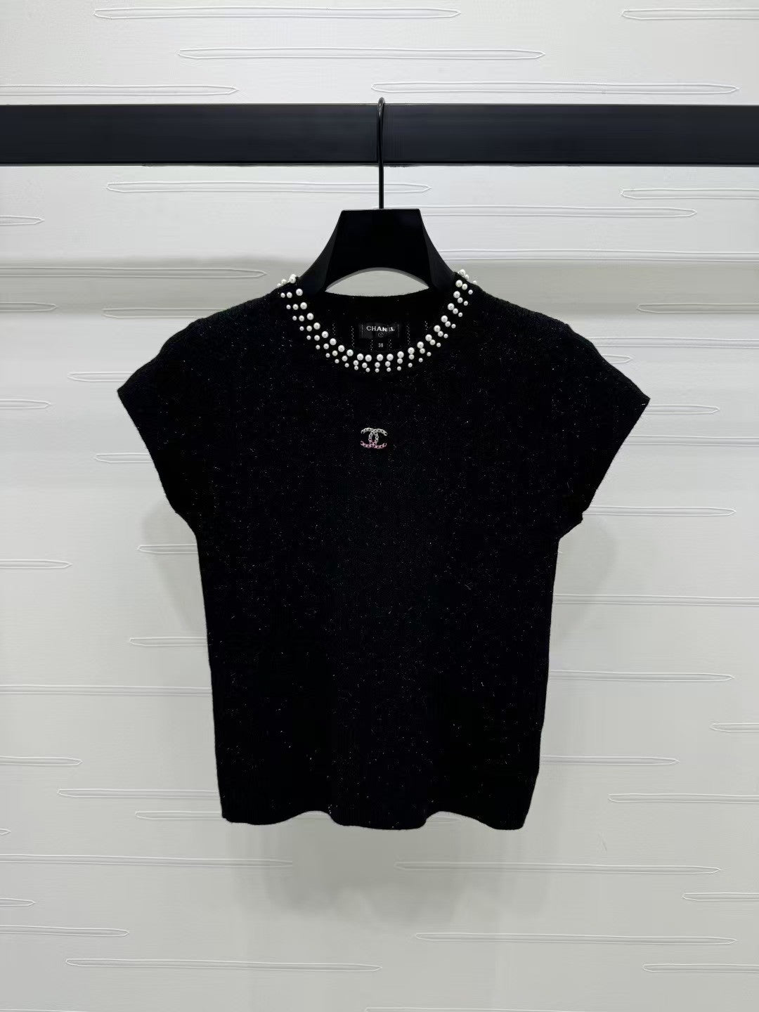 Spring and Summer Small Flying Sleeve Knitted Short Sleeve