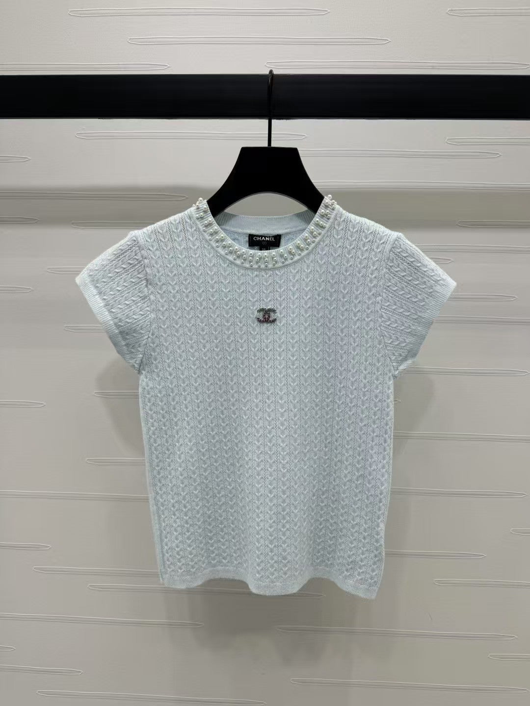 Spring and Summer Small Flying Sleeve Knitted Short Sleeve