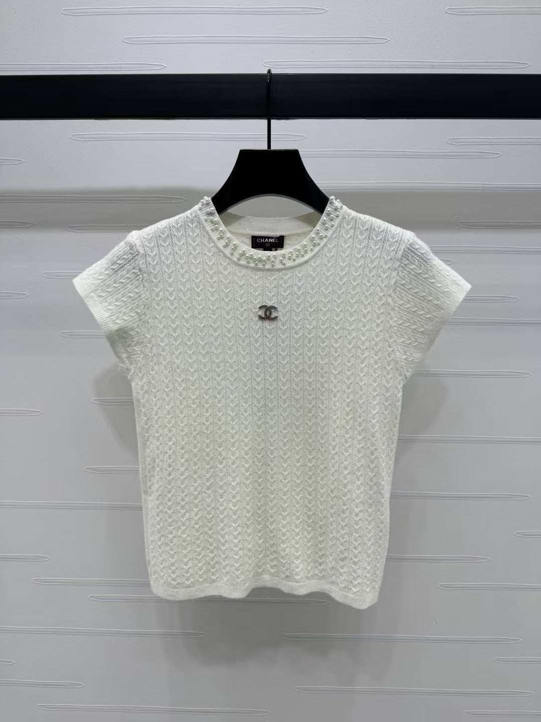 Spring and Summer Small Flying Sleeve Knitted Short Sleeve