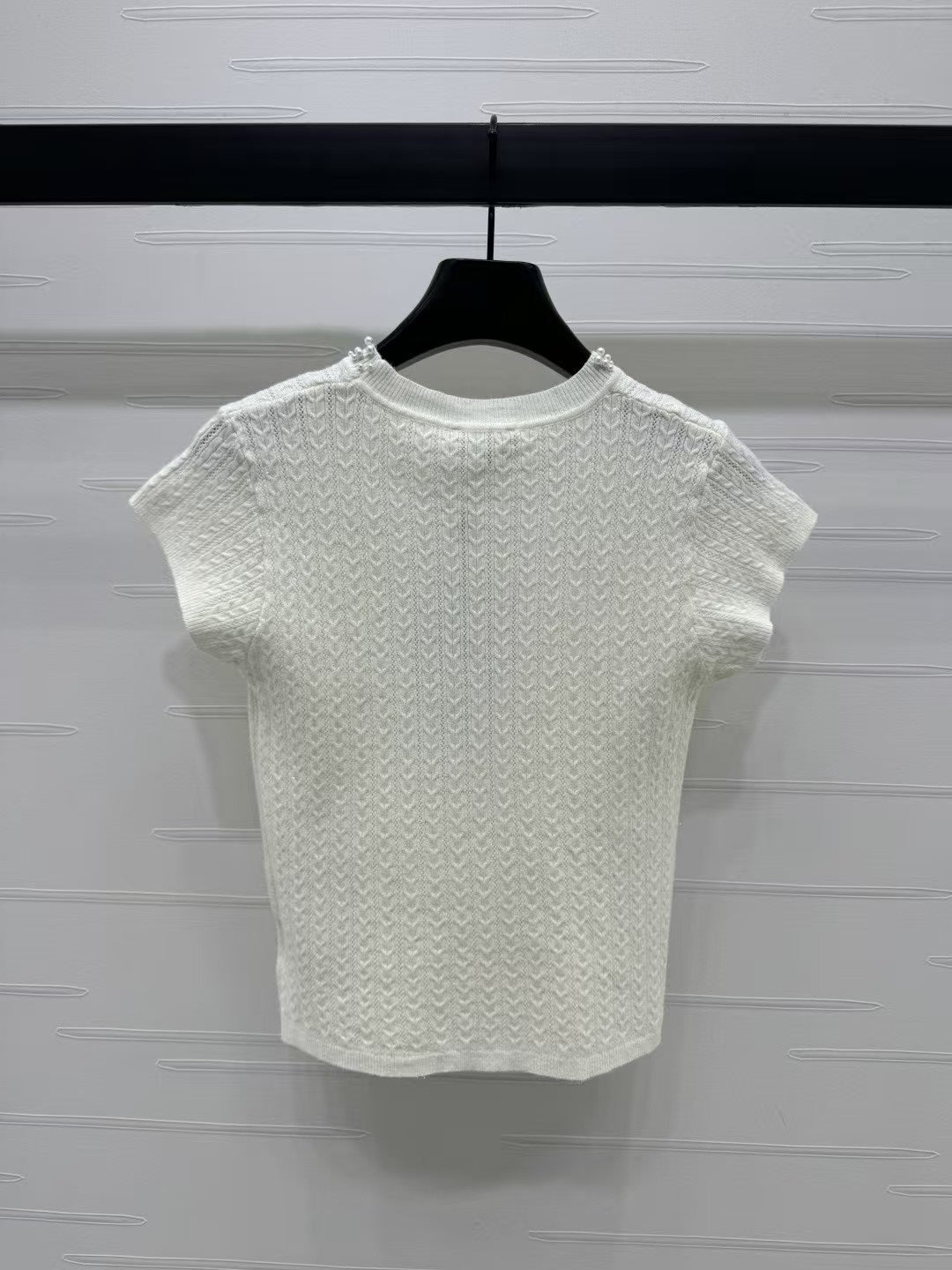 Spring and Summer Small Flying Sleeve Knitted Short Sleeve