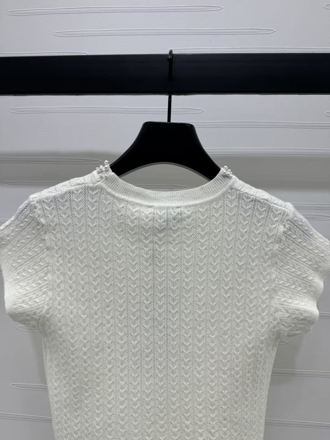 Spring and Summer Small Flying Sleeve Knitted Short Sleeve
