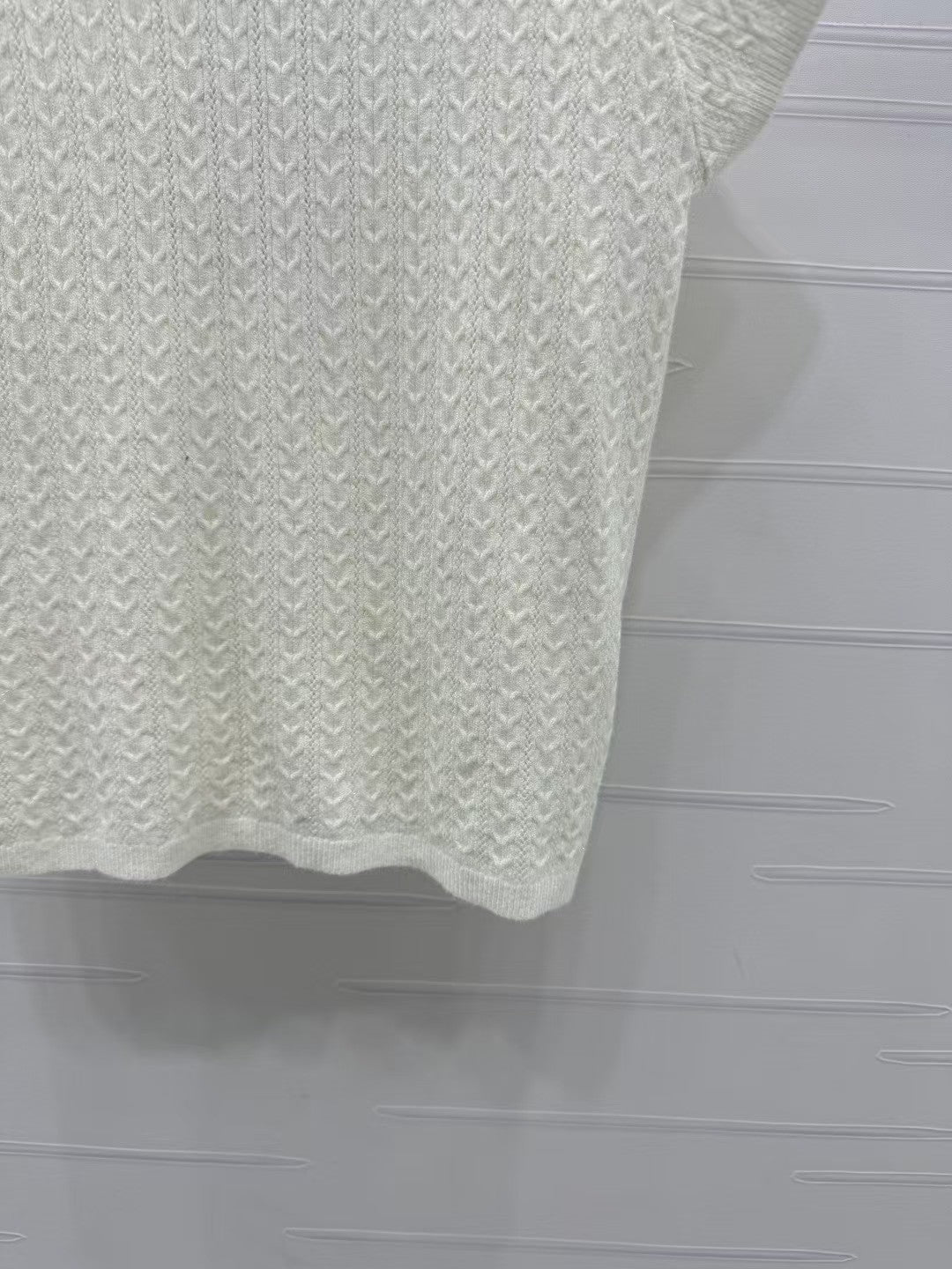 Spring and Summer Small Flying Sleeve Knitted Short Sleeve