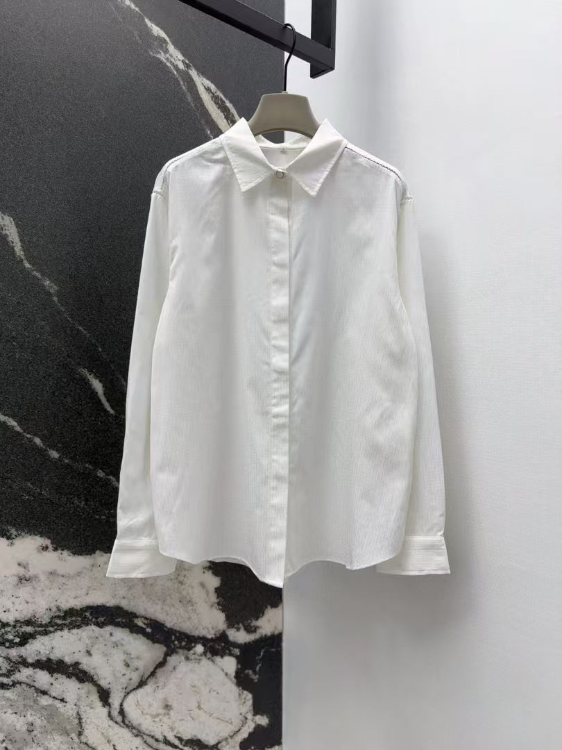 Early spring new dark pattern jacquard lapel shirt