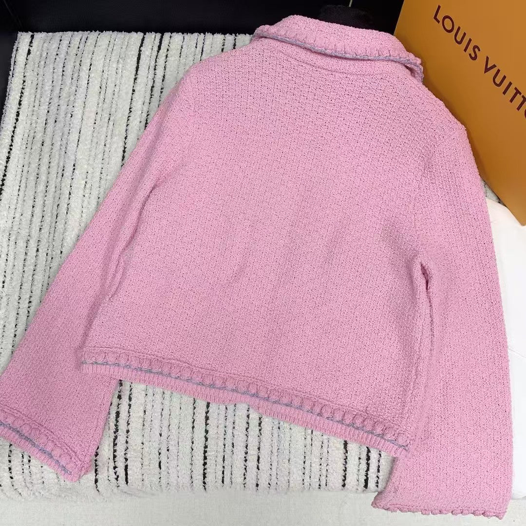 25 spring and summer lapel pocket knitted sweater cardigan