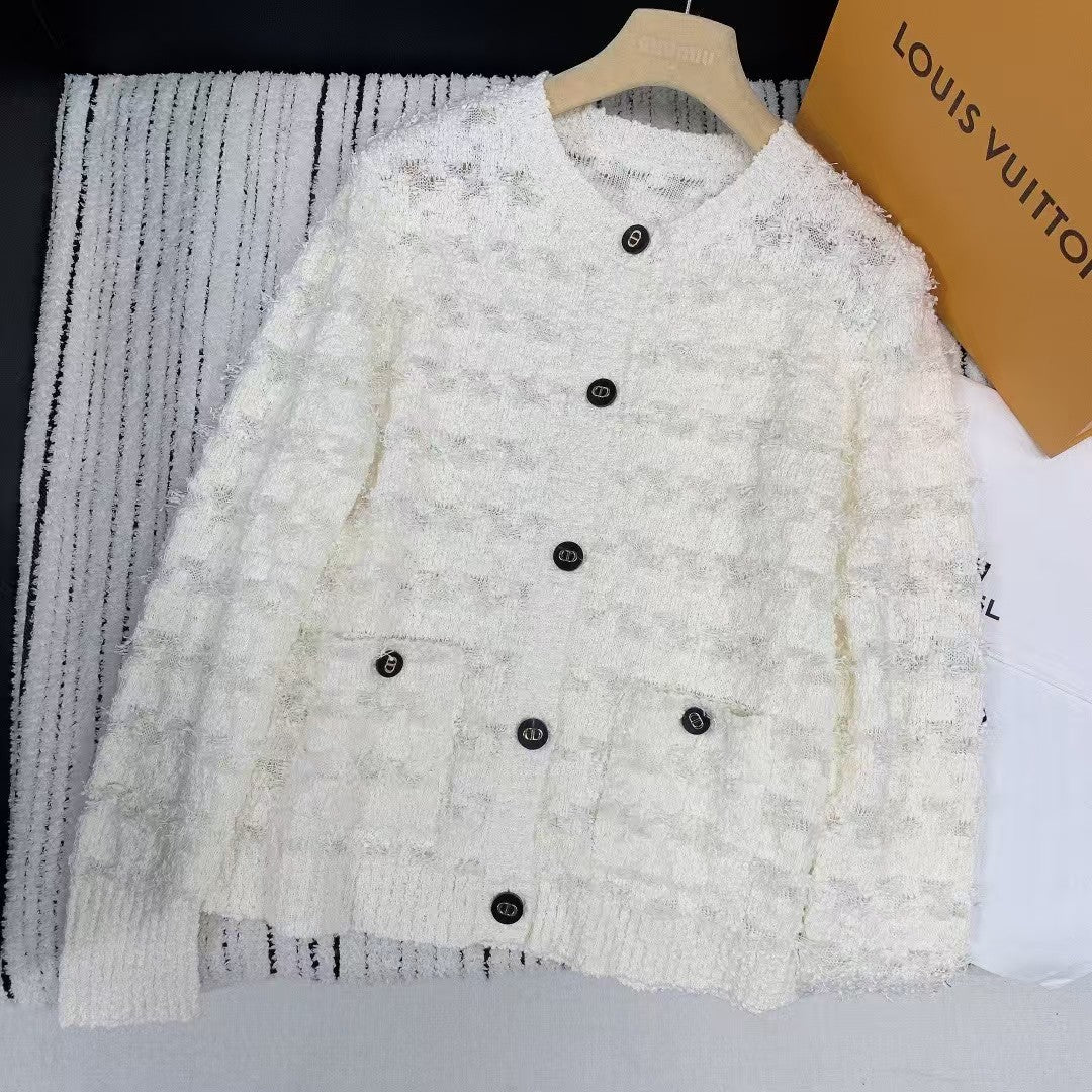 25ss custom buttoned knitted sweater cardigan