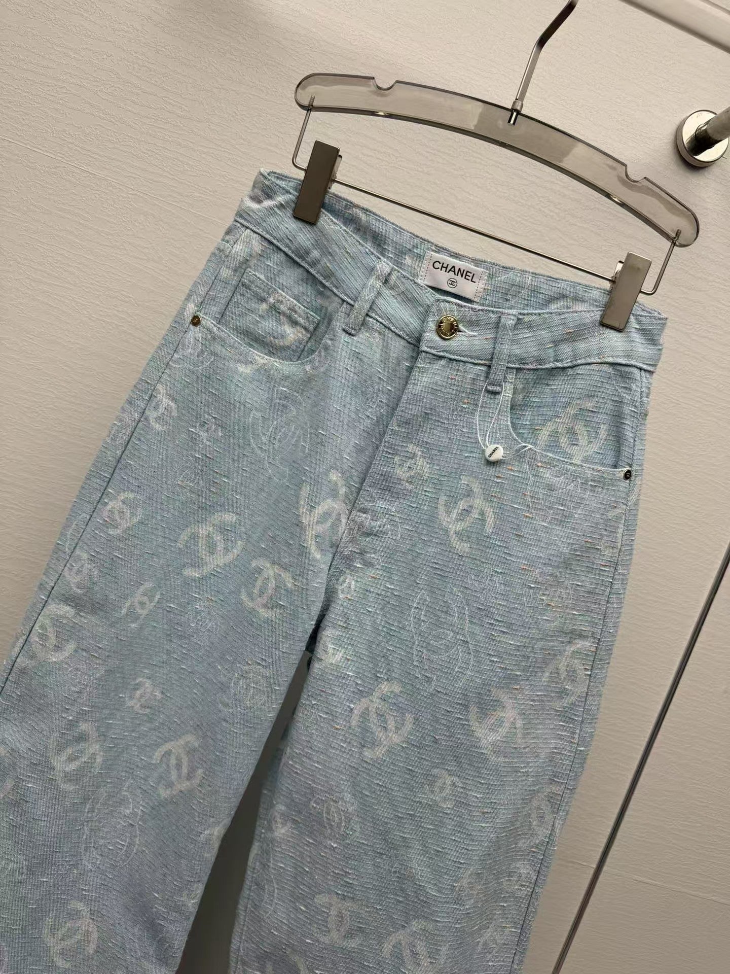 25ss jacquard all over print straight jeans