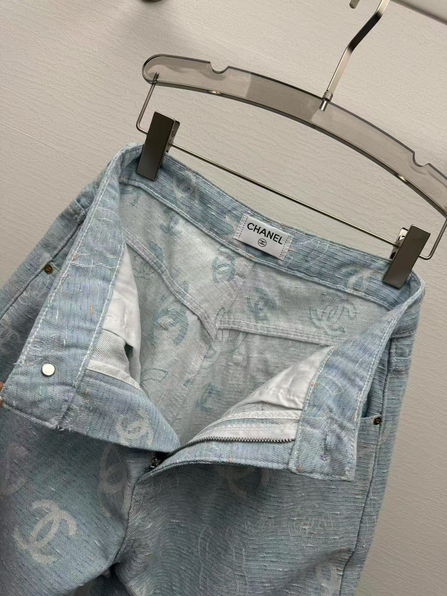 25ss jacquard all over print straight jeans