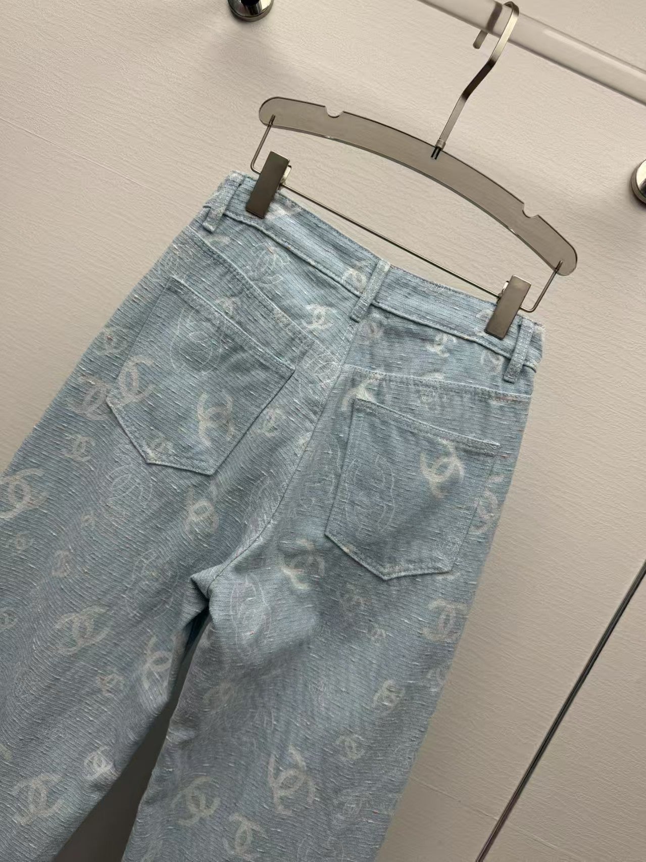 25ss jacquard all over print straight jeans