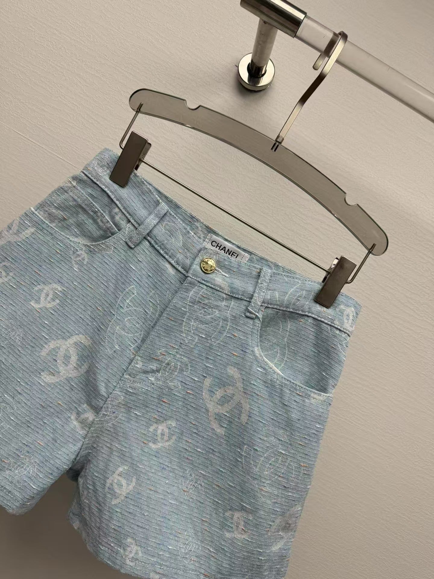25ss jacquard all over print denim shorts