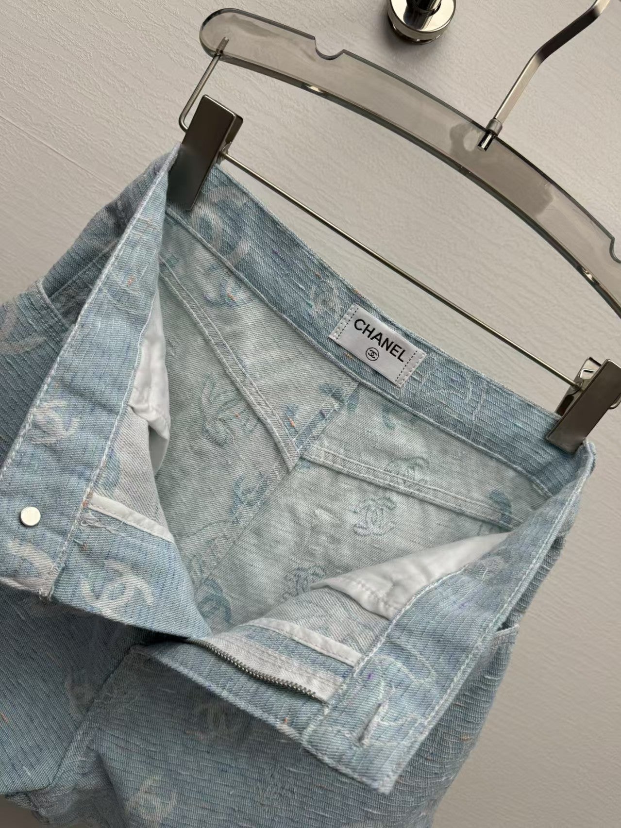 25ss jacquard all over print denim shorts