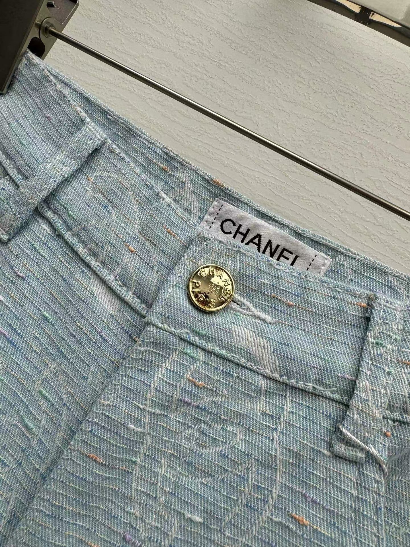 25ss jacquard all over print denim shorts