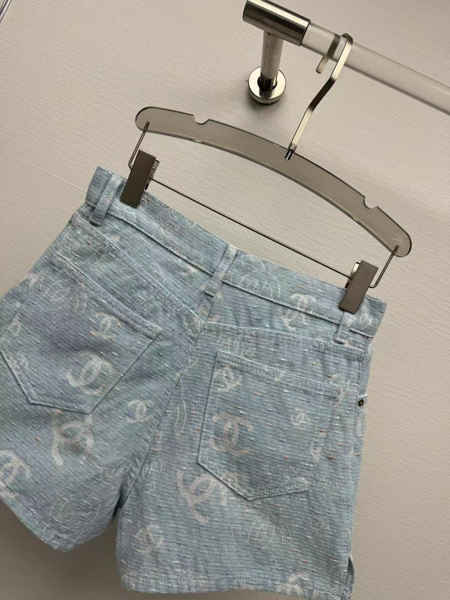 25ss jacquard all over print denim shorts