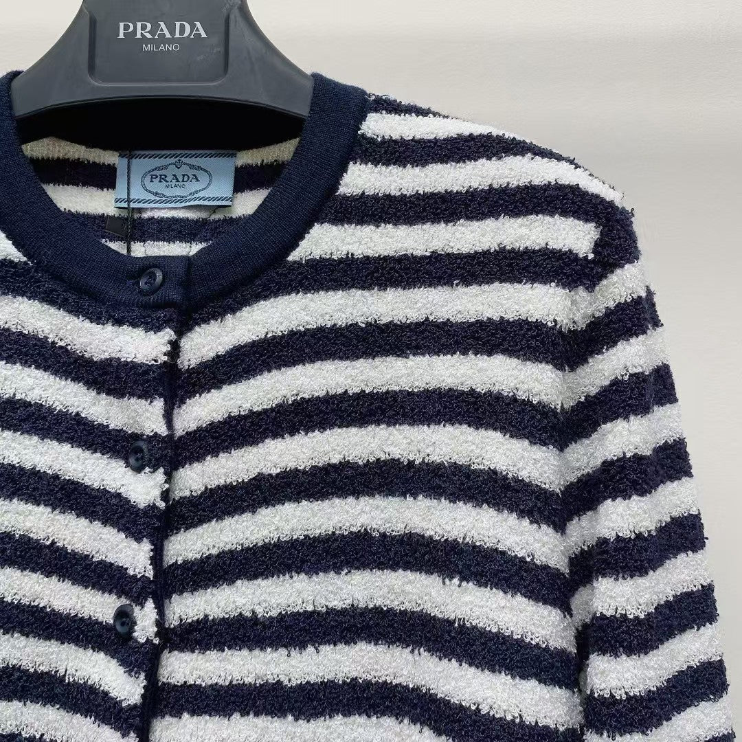 25ss striped knitted sweater cardigan