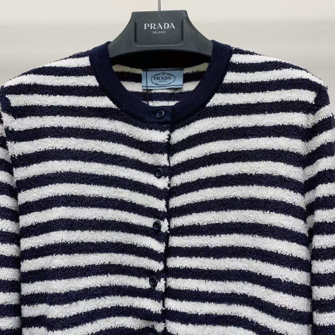 25ss striped knitted sweater cardigan