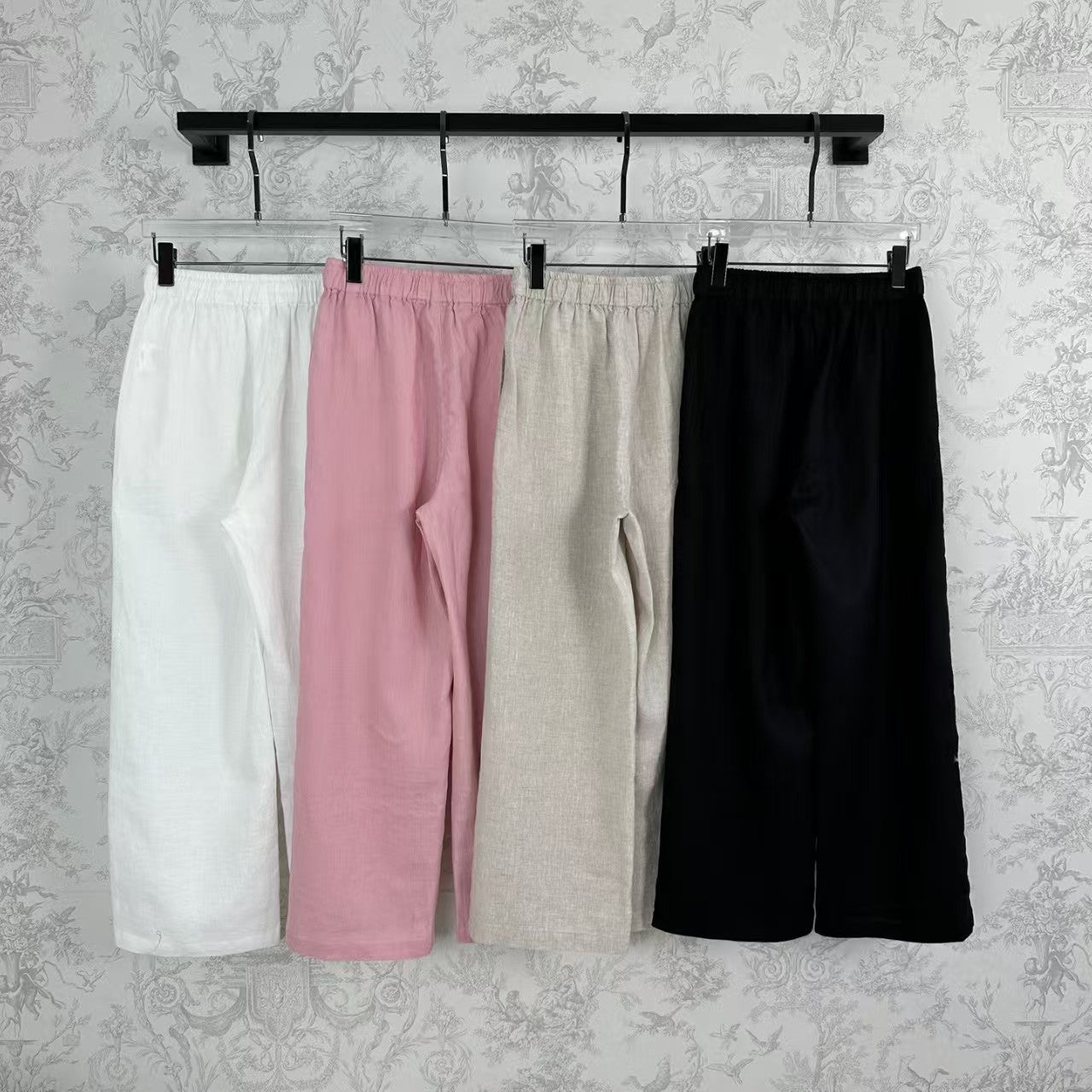 25 Early Spring Linen Elastic Waist Wide Leg Pants
