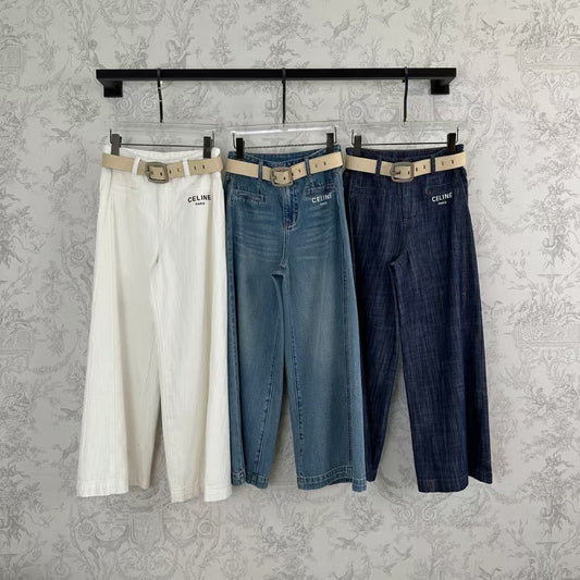 25 Early Spring Fashion Linen Denim Wide Leg Pants