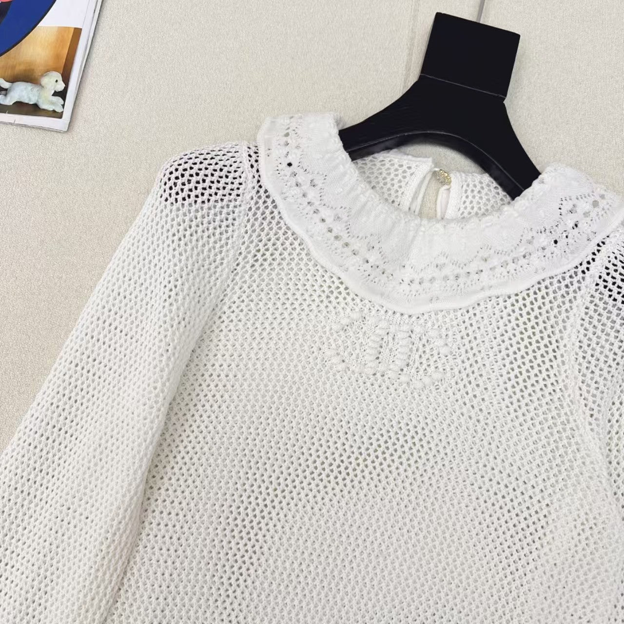 25 Early Spring Ruffle Lace Collar Knit Cardigan