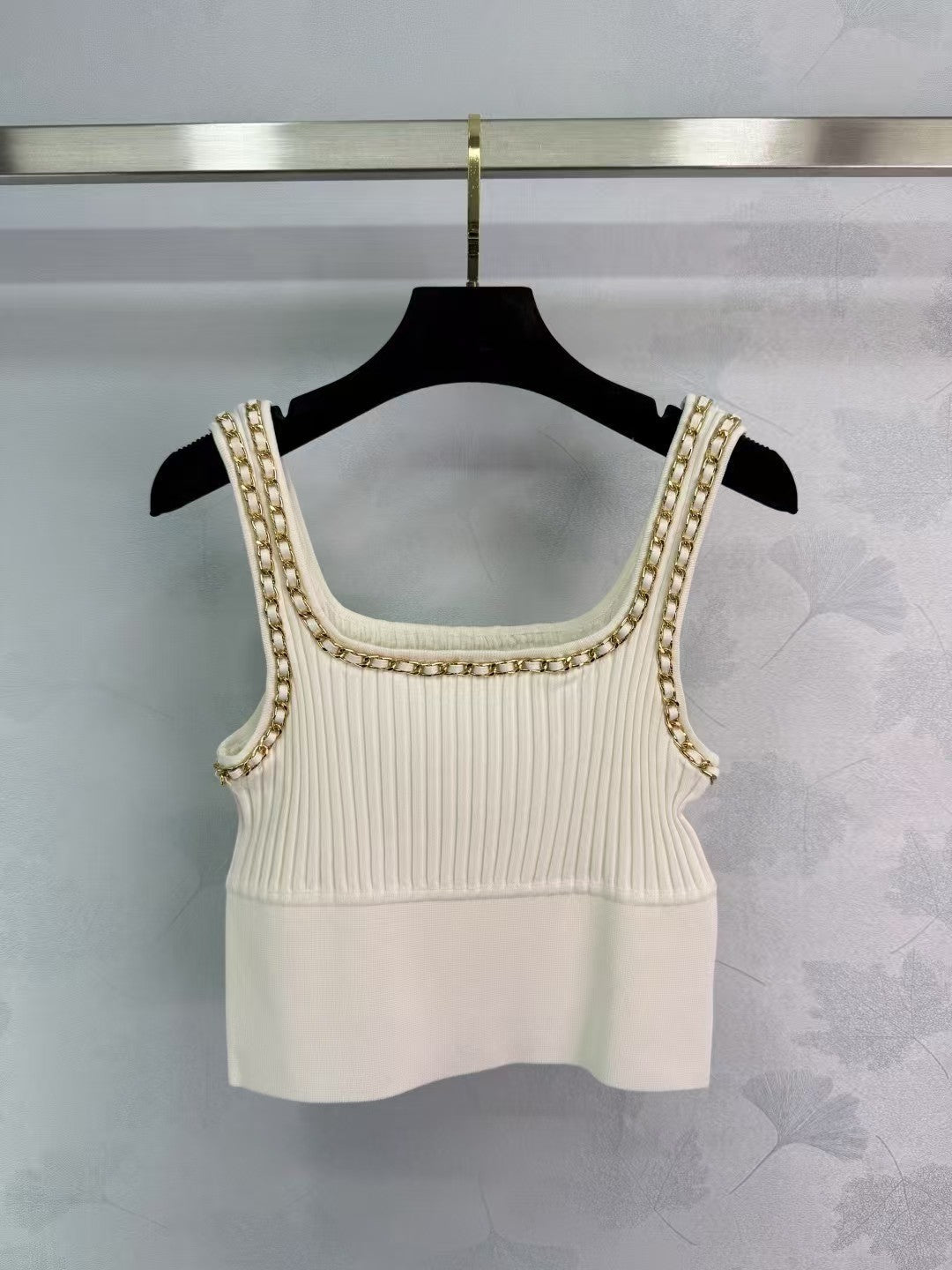White Delicate Chain Knit Vest