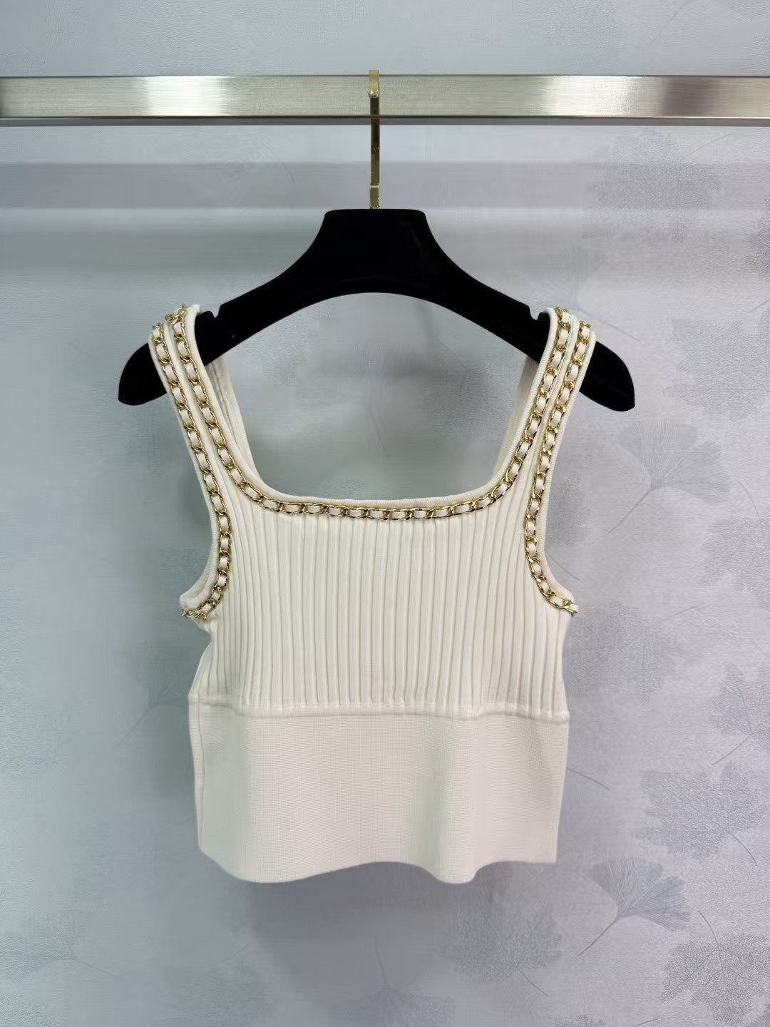 White Delicate Chain Knit Vest