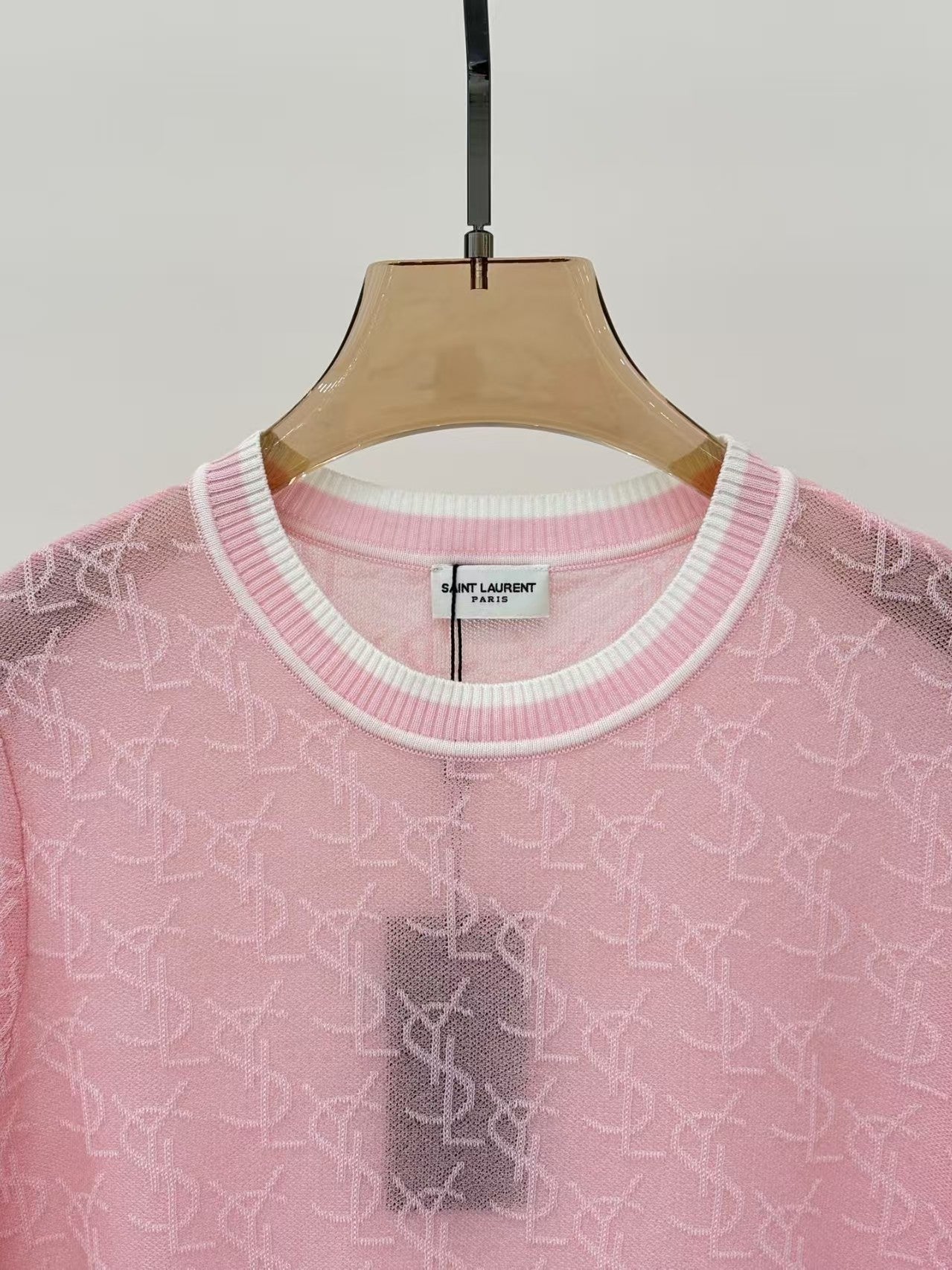 25 letter logo jacquard full print knitted T-shirt