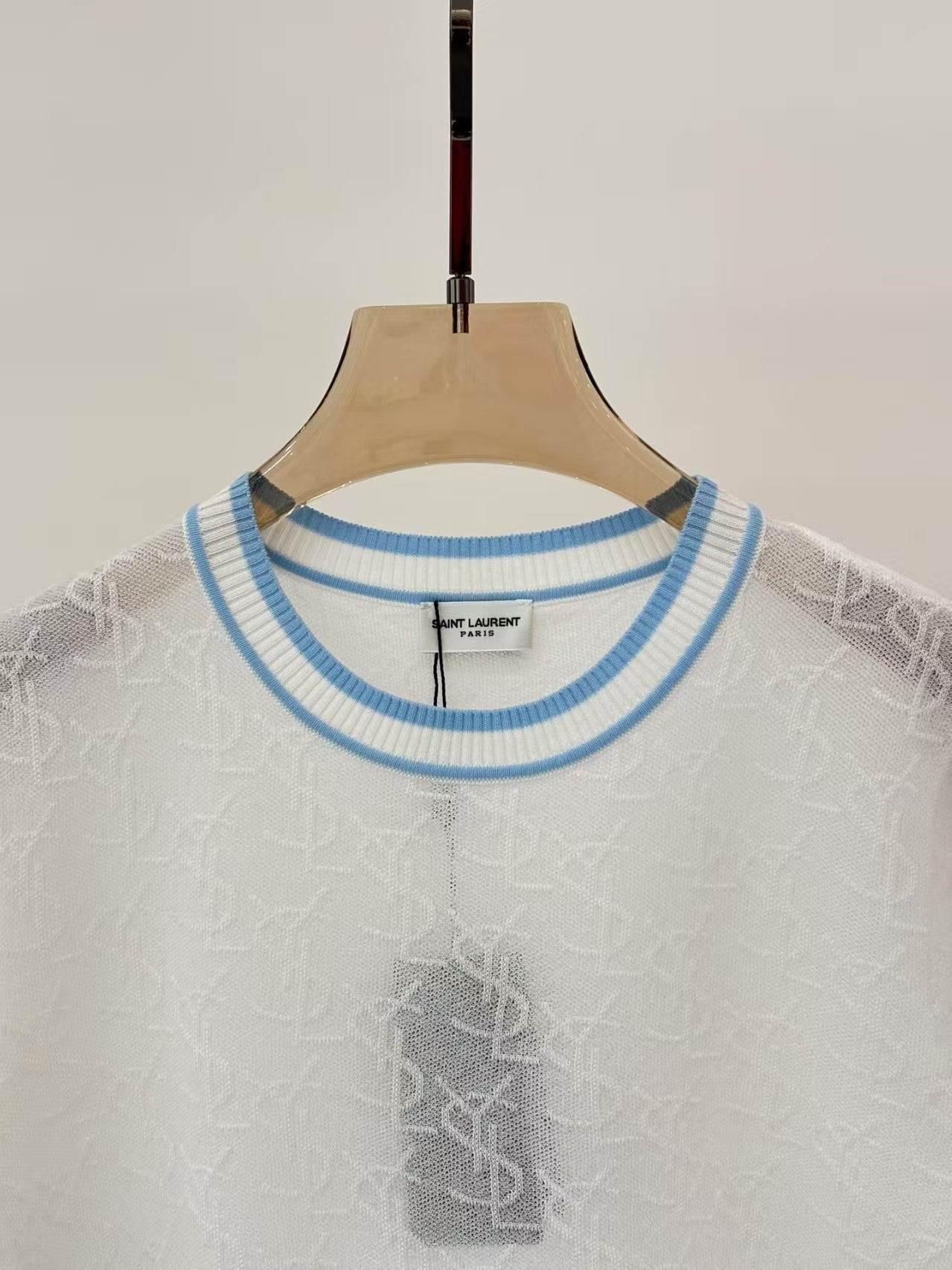 25 letter logo jacquard full print knitted T-shirt