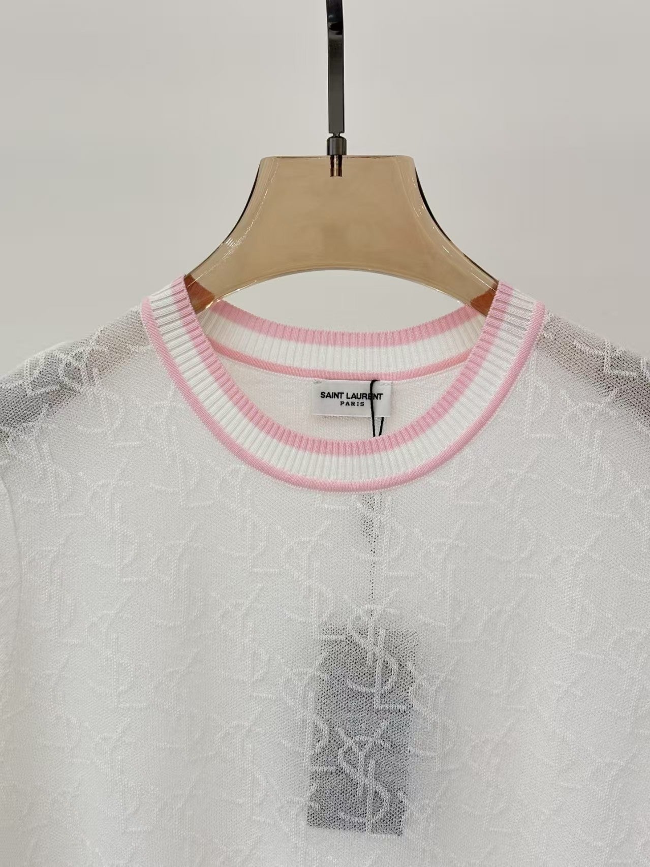 25 letter logo jacquard full print knitted T-shirt