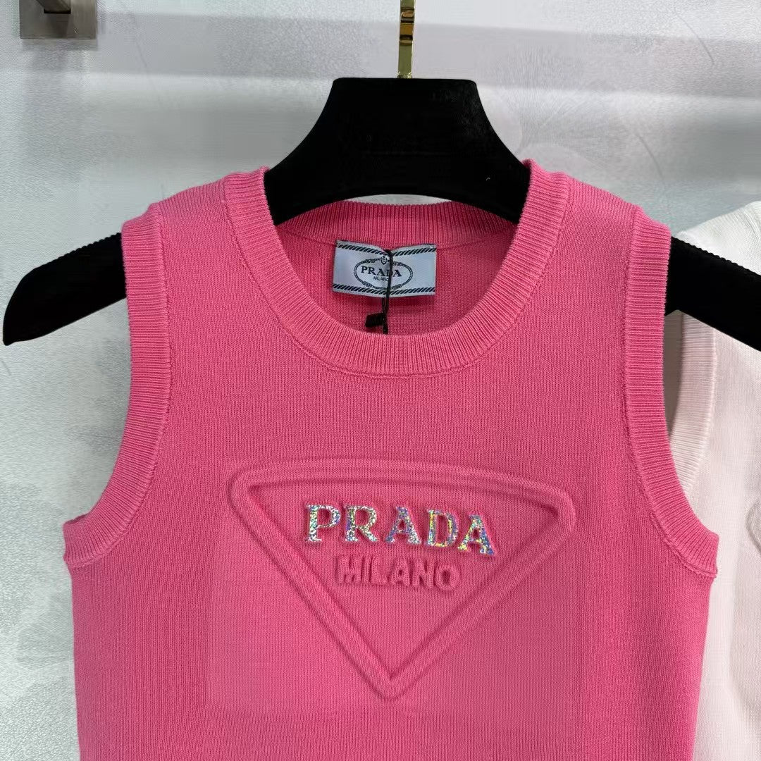 Crew Neck Knit Vest Top