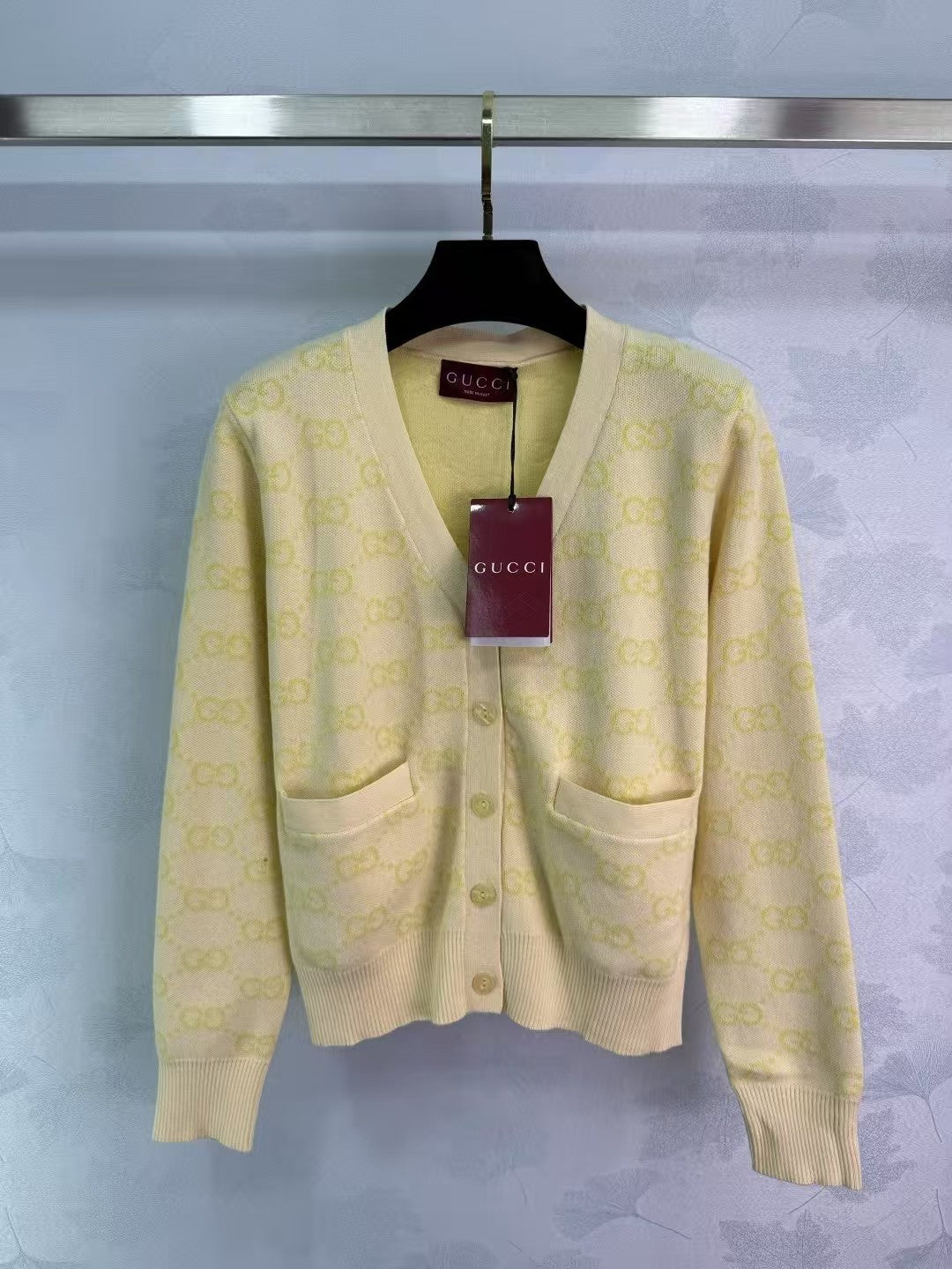 jacquard logo knitted cardigan