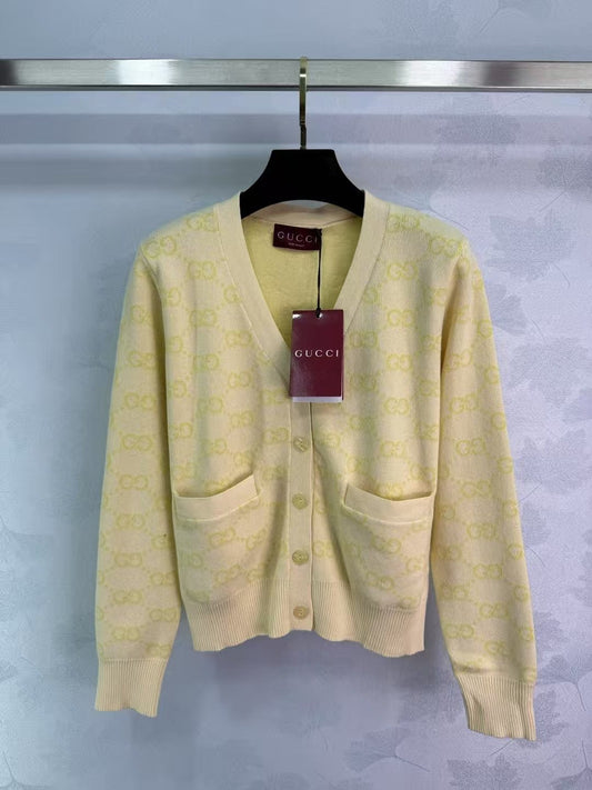 jacquard logo knitted cardigan