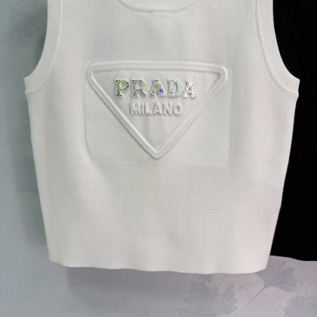 Crew Neck Knit Vest Top