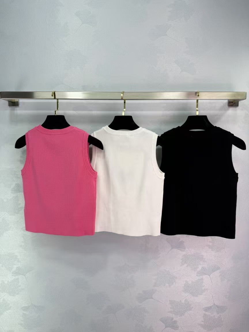 Crew Neck Knit Vest Top